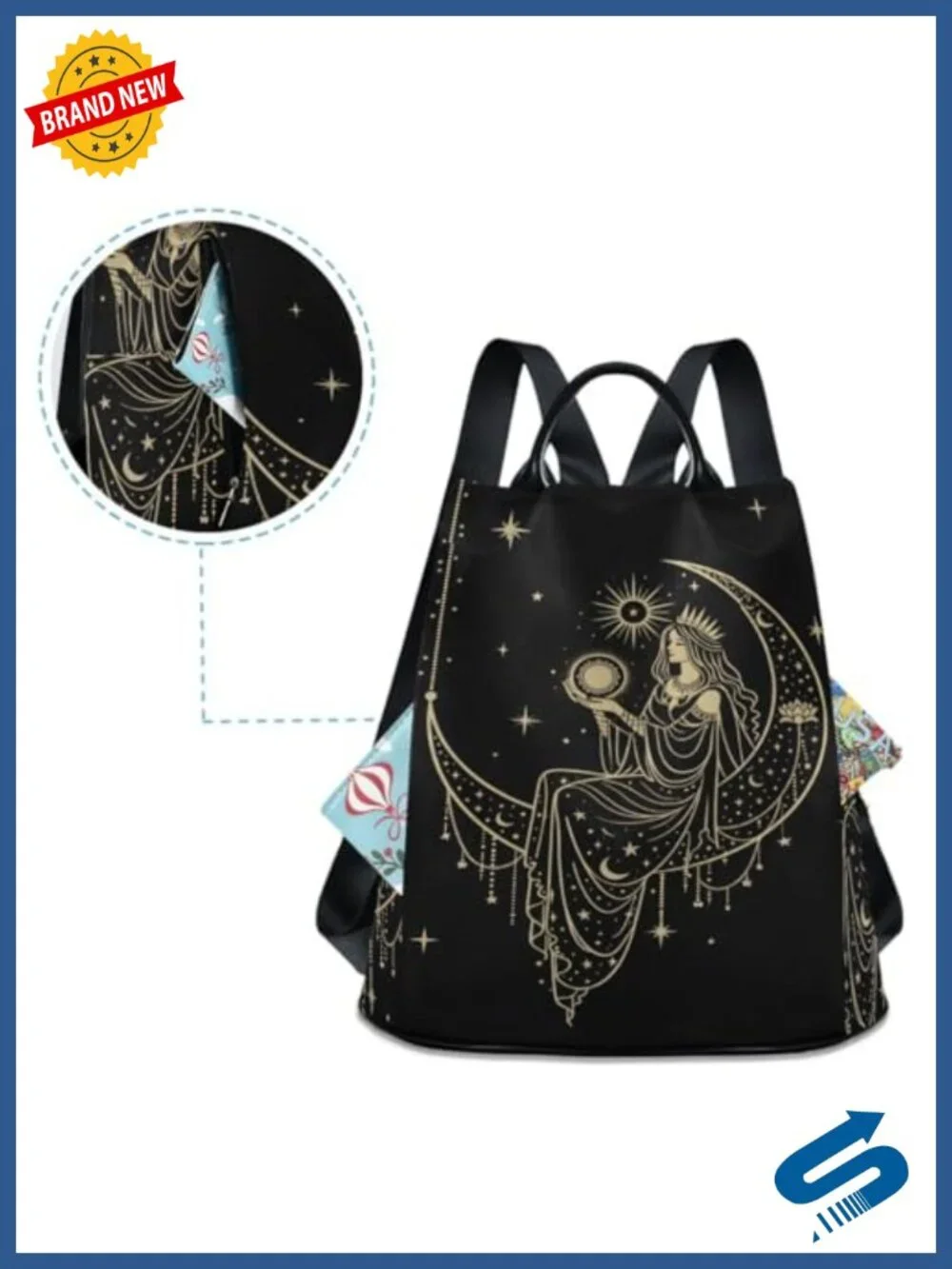 100% Polyester Water-Resistant Rucksack with Multiple Pockets for Travel &